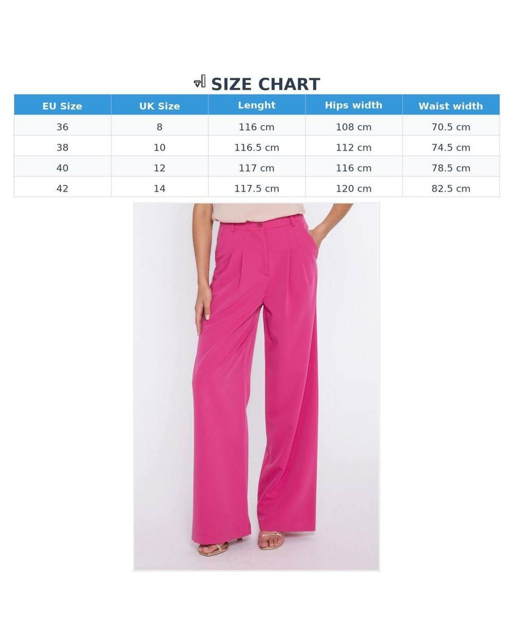 Love Lace Pink Viscose High Waisted Wide Leg Trousers With Buttons