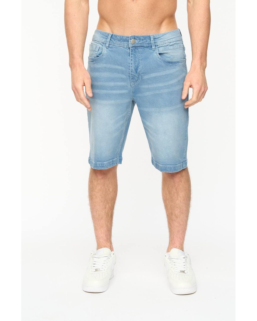 Crosshatch Blue Kamaline Stretch Denim Shorts for men