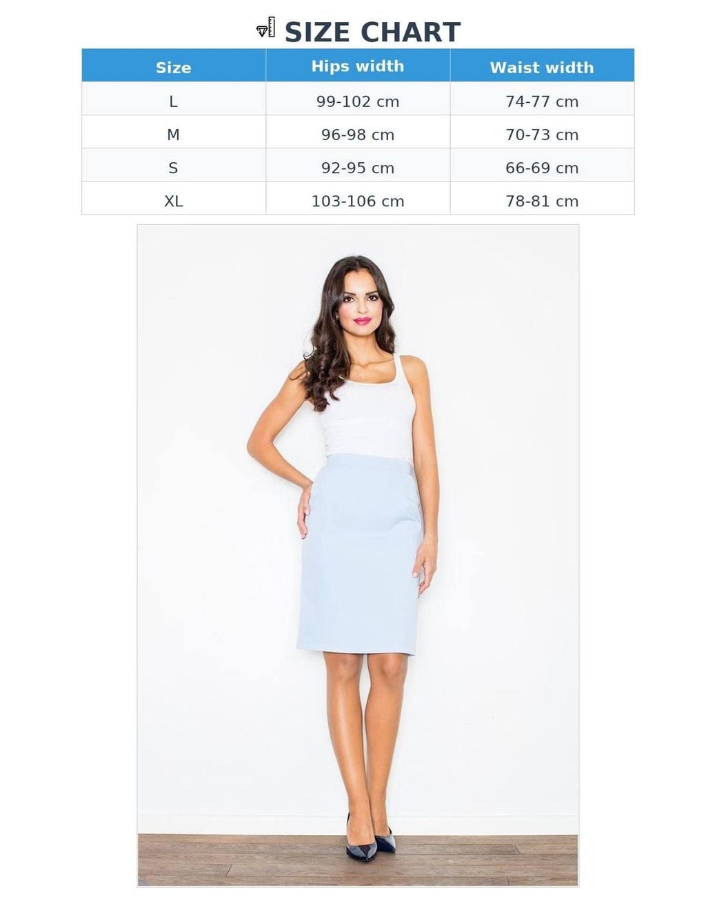 Love Lace Blue Classic High Waist Midi Pencil Skirt