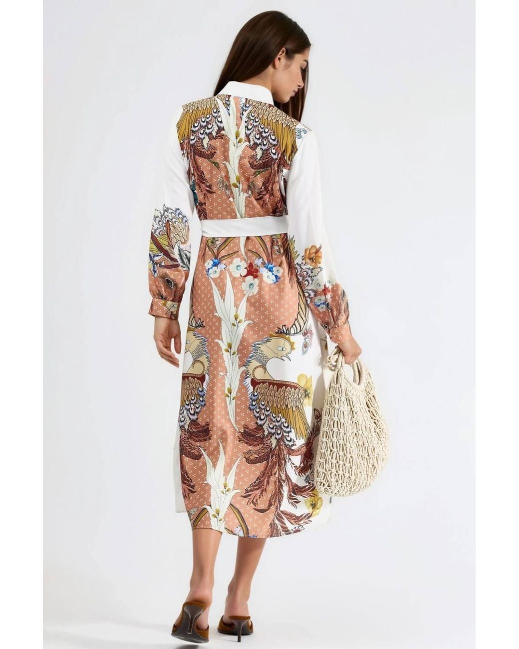 Msn-Collection Multicolor Floral Maxi Dress With Button Closure