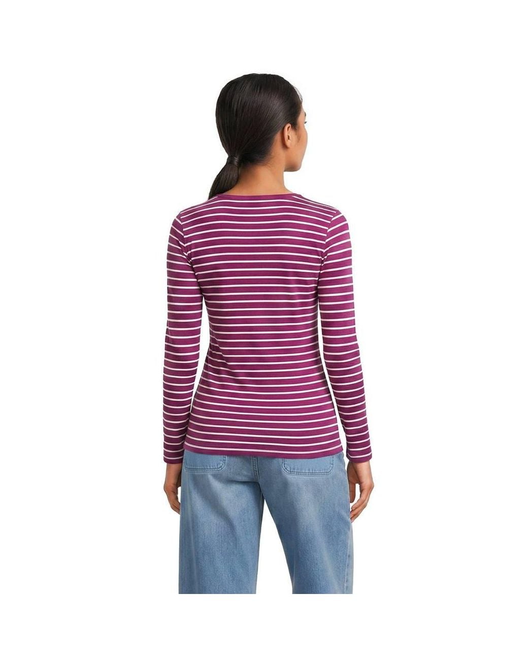 Lands' End Purple Cotton Modal Scoop Neck Top