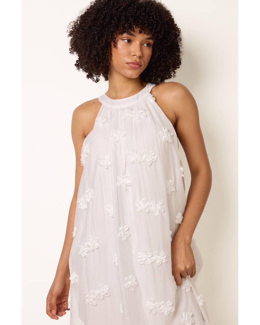 Blue Vanilla Natural Sleeveless Turtleneck Maxi Dress