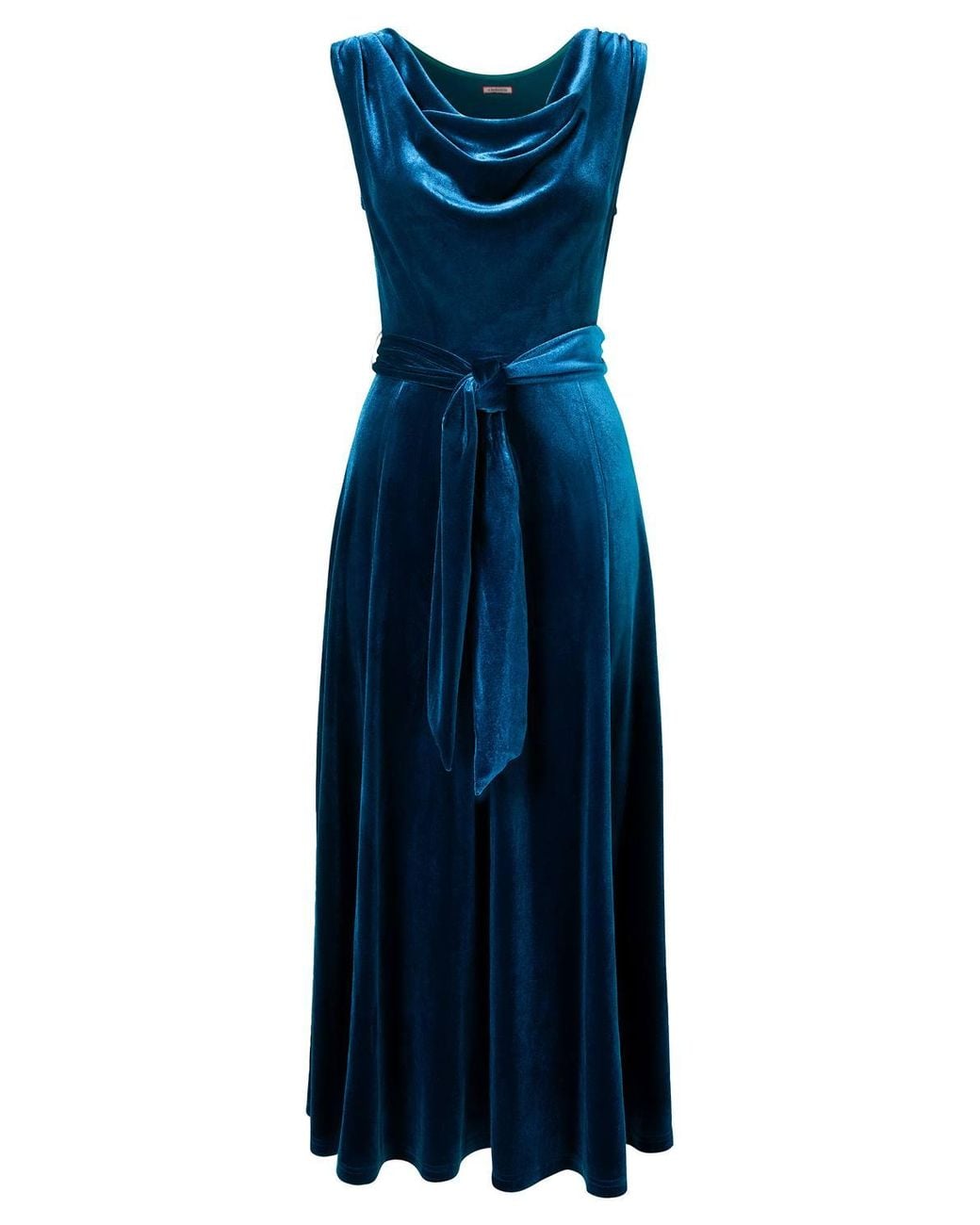 Joe Browns Blue Make A Statement Cowl Neck Velour Dress