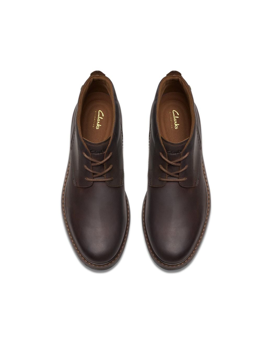 Clarks Brown Newford Mid Beeswax Leather Ankle Boots, Lace Up for men