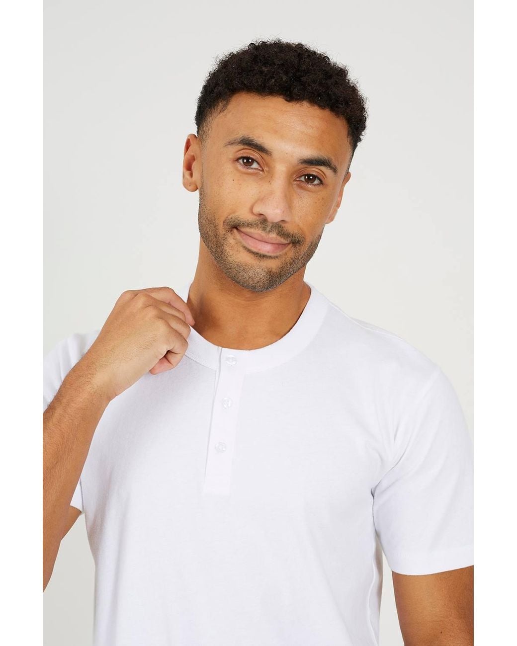 Brave Soul White Cotton Jersey Polo Shirt for men