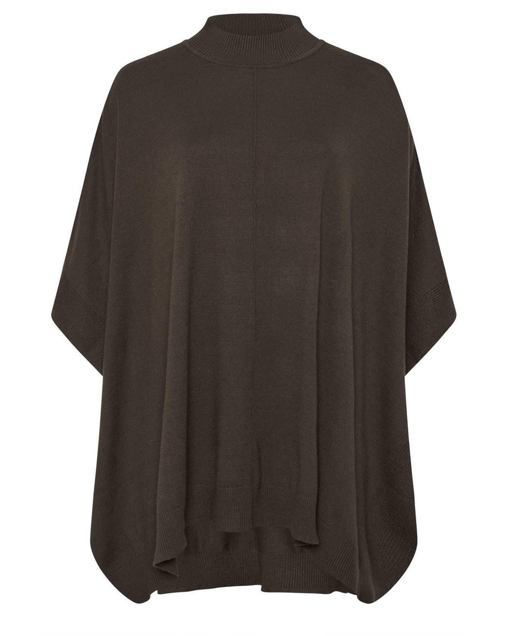 Evans Black Seam Detail Knitted Cape