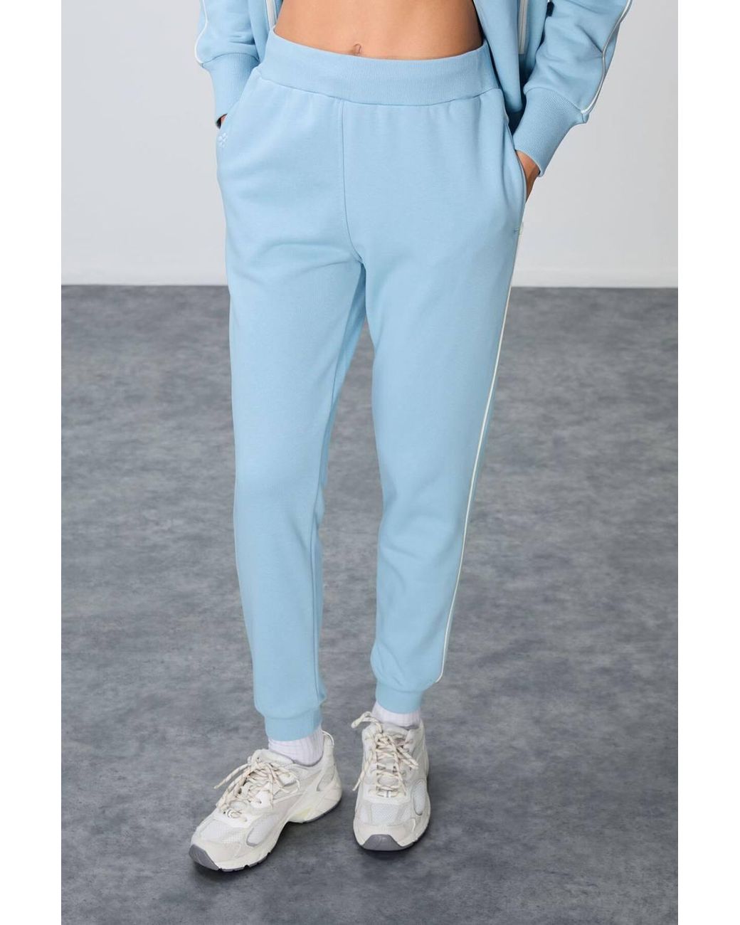 TOMMY LIFE Blue Oversized Zip-Collar Sweatshirt & Pants Set