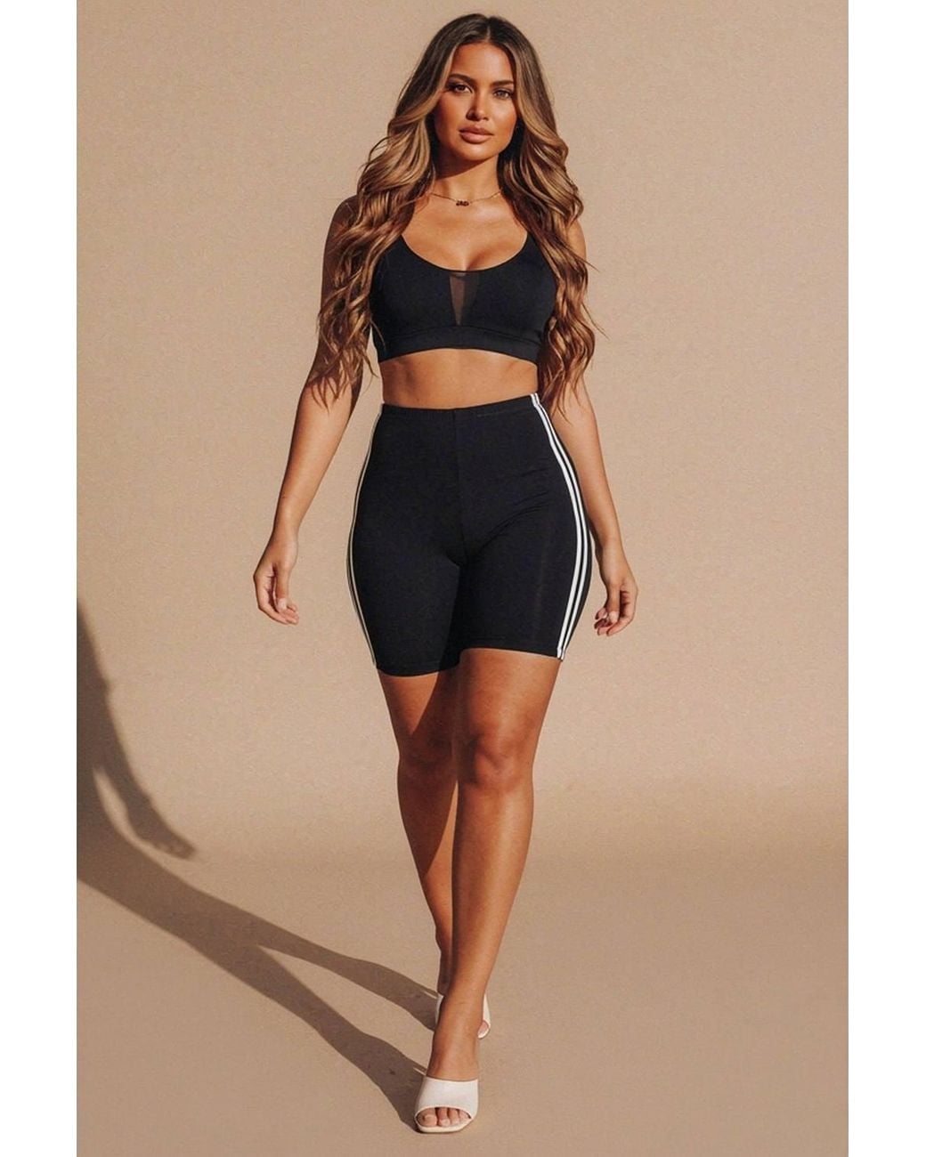 Femme Luxe Yellow With High Waist Biker Shorts