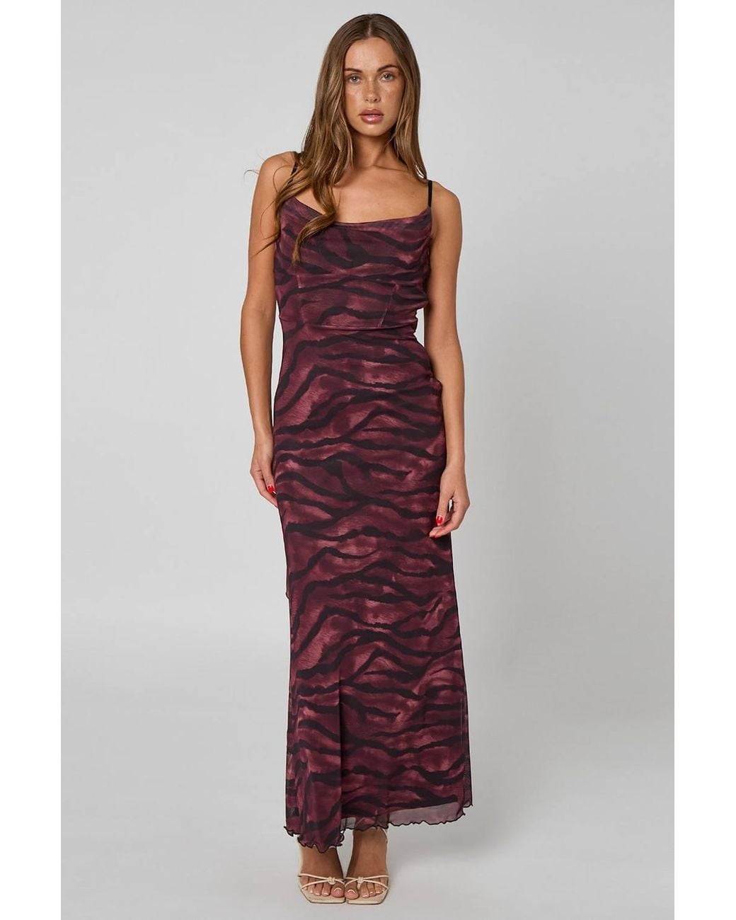 Urban Bliss Red Zebra Ruffle Maxi Corset