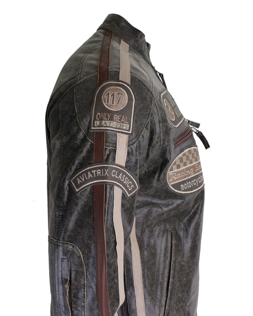 TruClothing Black Classic Biker Leather Jacket for men