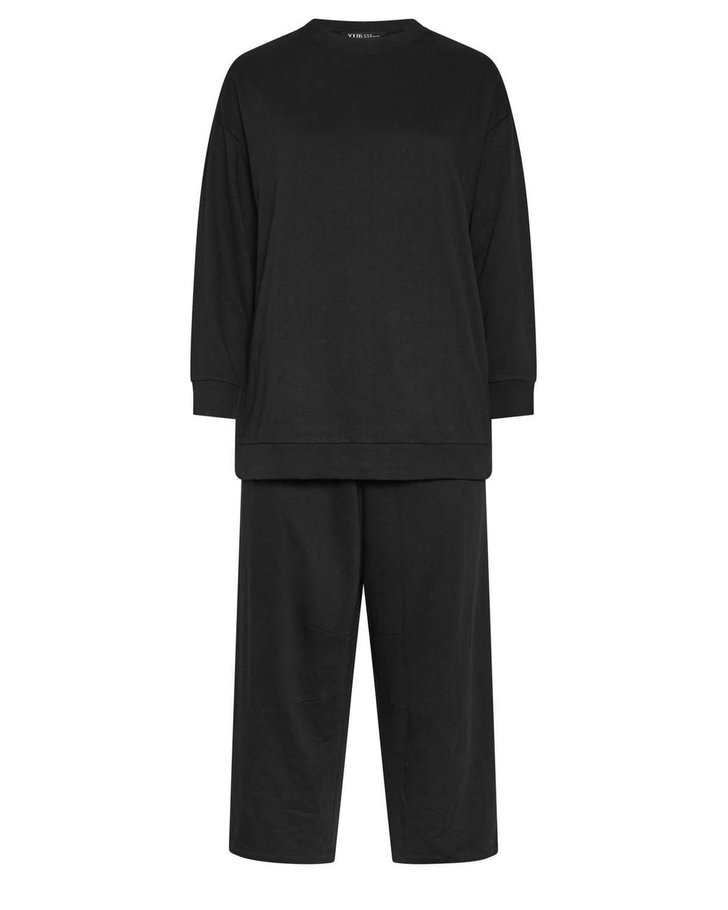 Yours Black Sweatshirt & Barrel Jogger Set