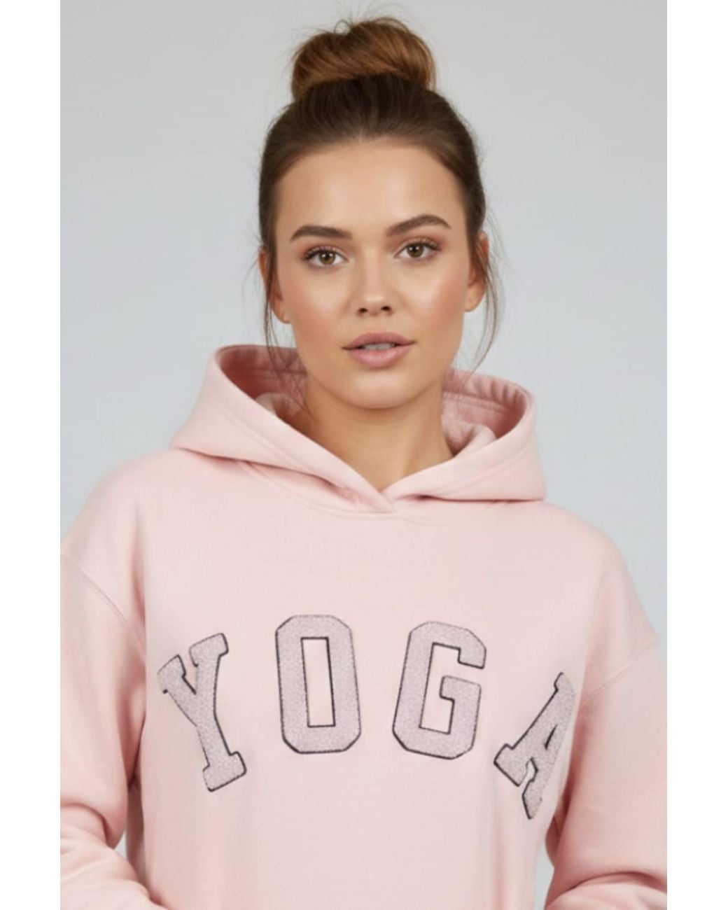Stylewise Pink Applique Oversized Fleece Hoodie