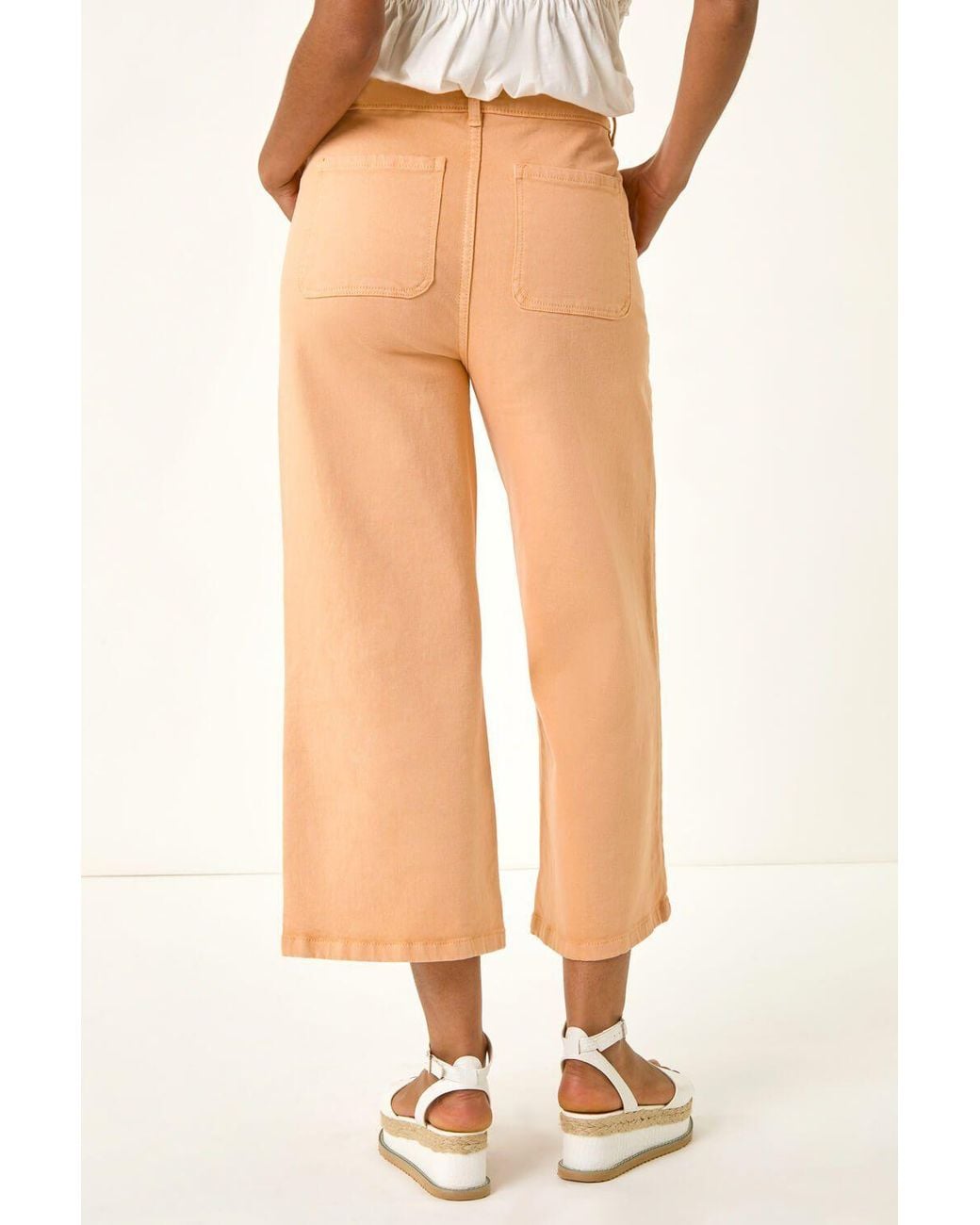 D.u.s.k White Denim Pocket Detail Wide Leg Culotte