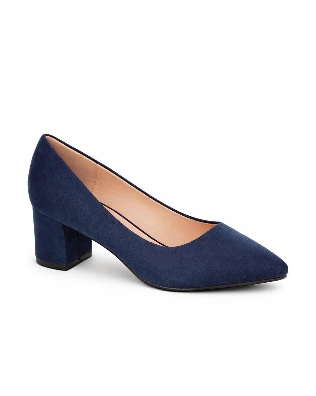 Spot on Blue Classic Block Heel Court Shoes