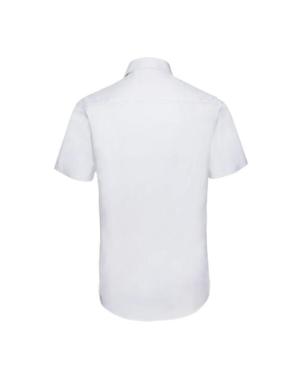 Russell Collection White Fitted Short-Sleeved Shirt for men