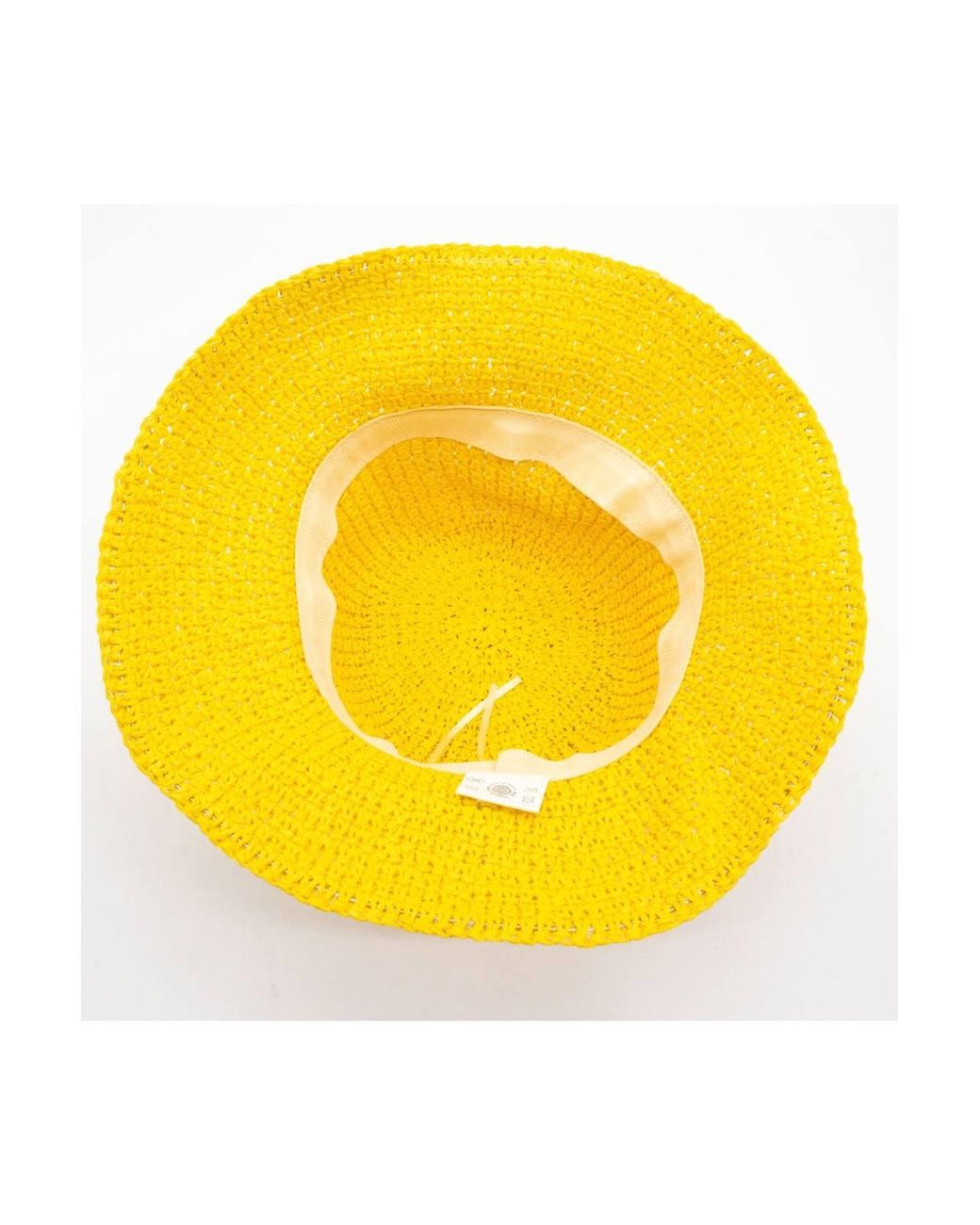 KDMD Yellow Nomad Floppy Straw Sun Hat With Wide Brim