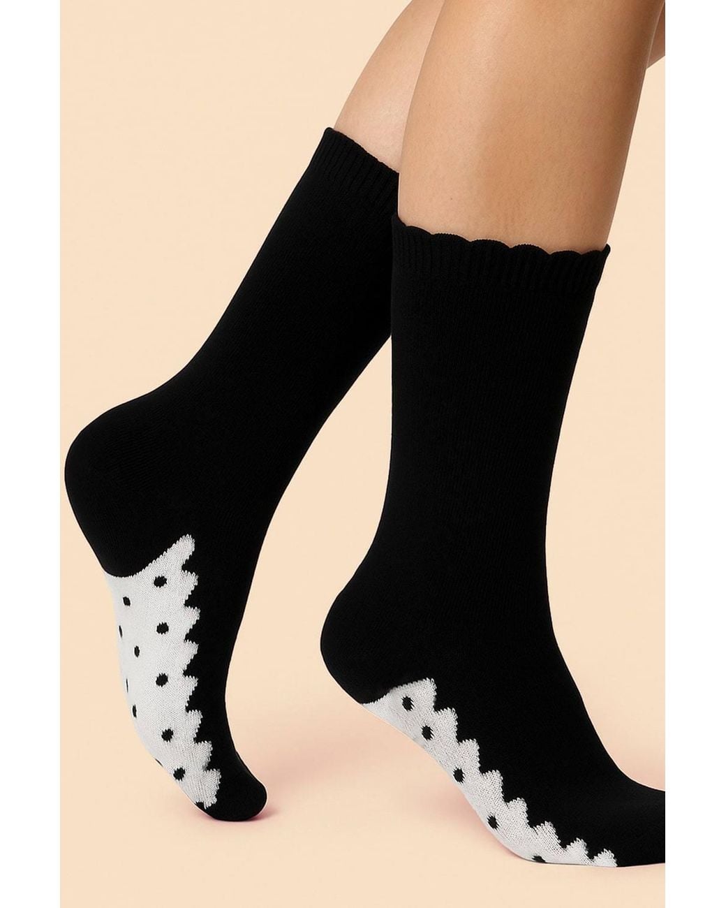 Sock Snob Black 5 Pairs Lace Effect Footbed Socks