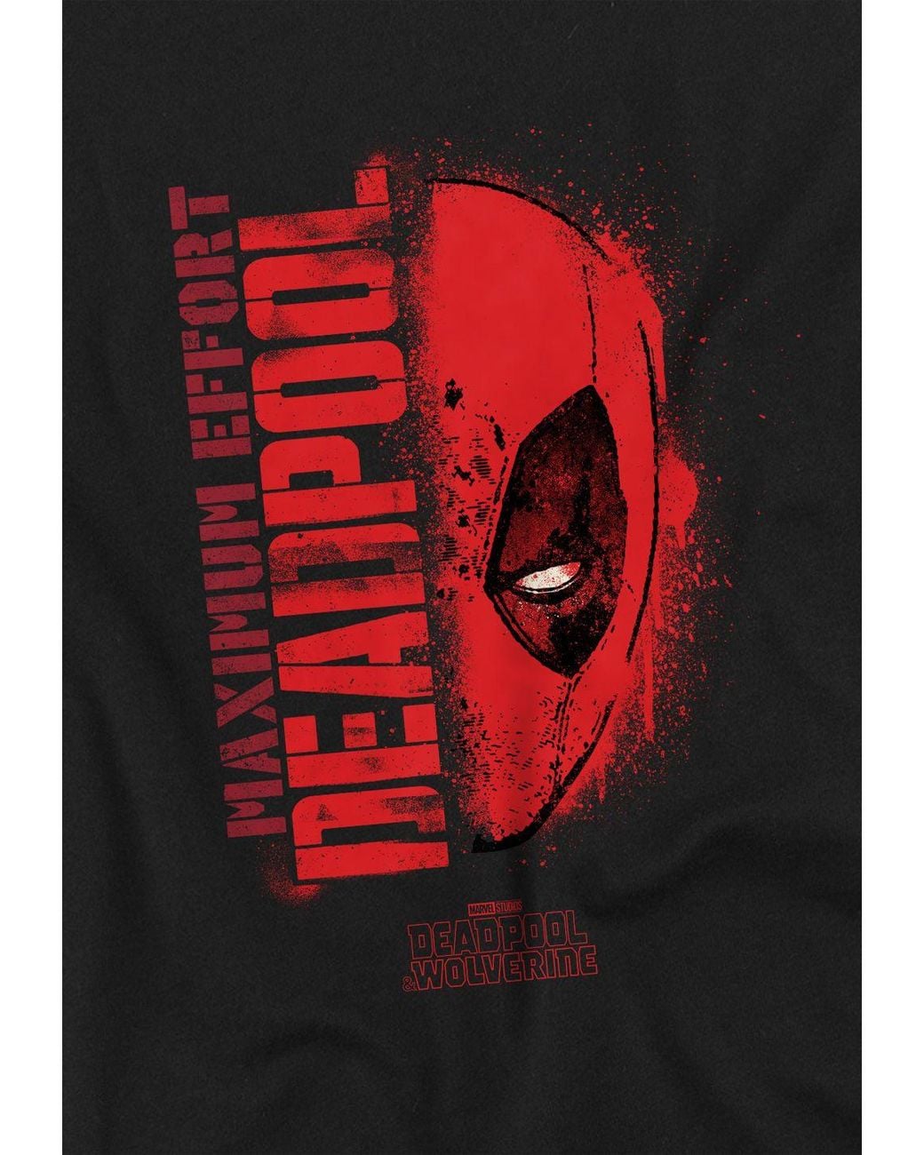 Marvel Red Deadpool Graffiti Portrait T-Shirt for men