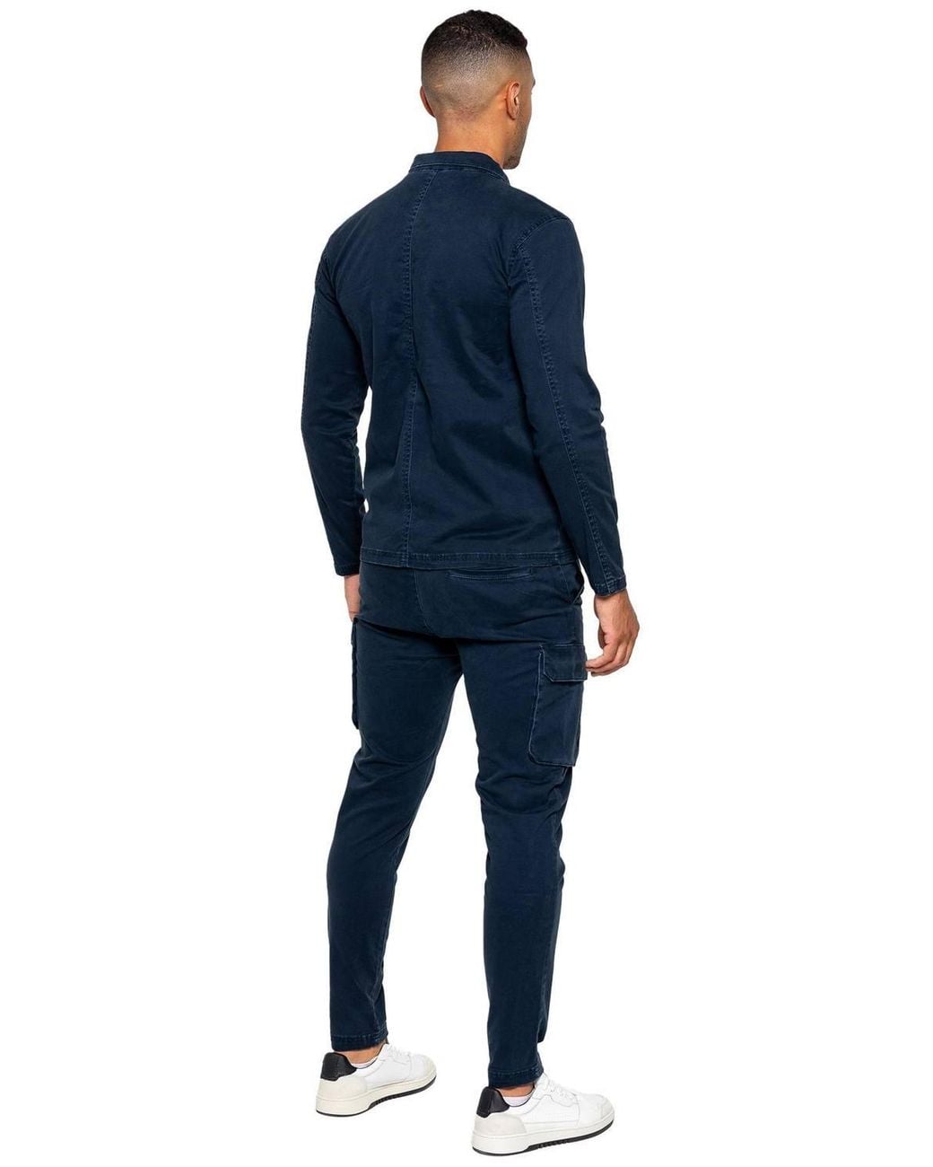 Enzo Blue Cargo Tracksuit Set for men