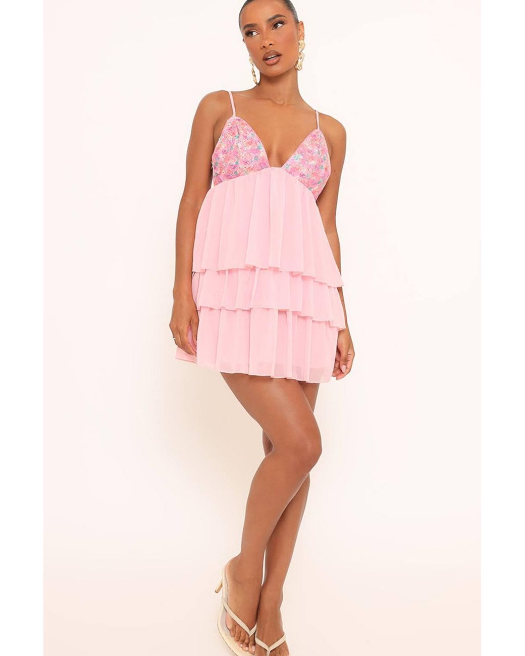 EGO Pink Strappy Mini Dress