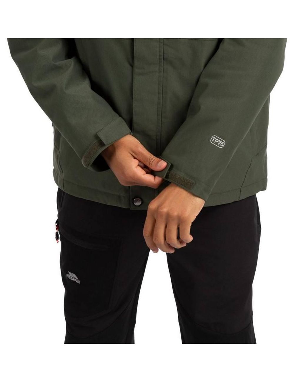 Trespass Green Discott Waterproof Jacket for men