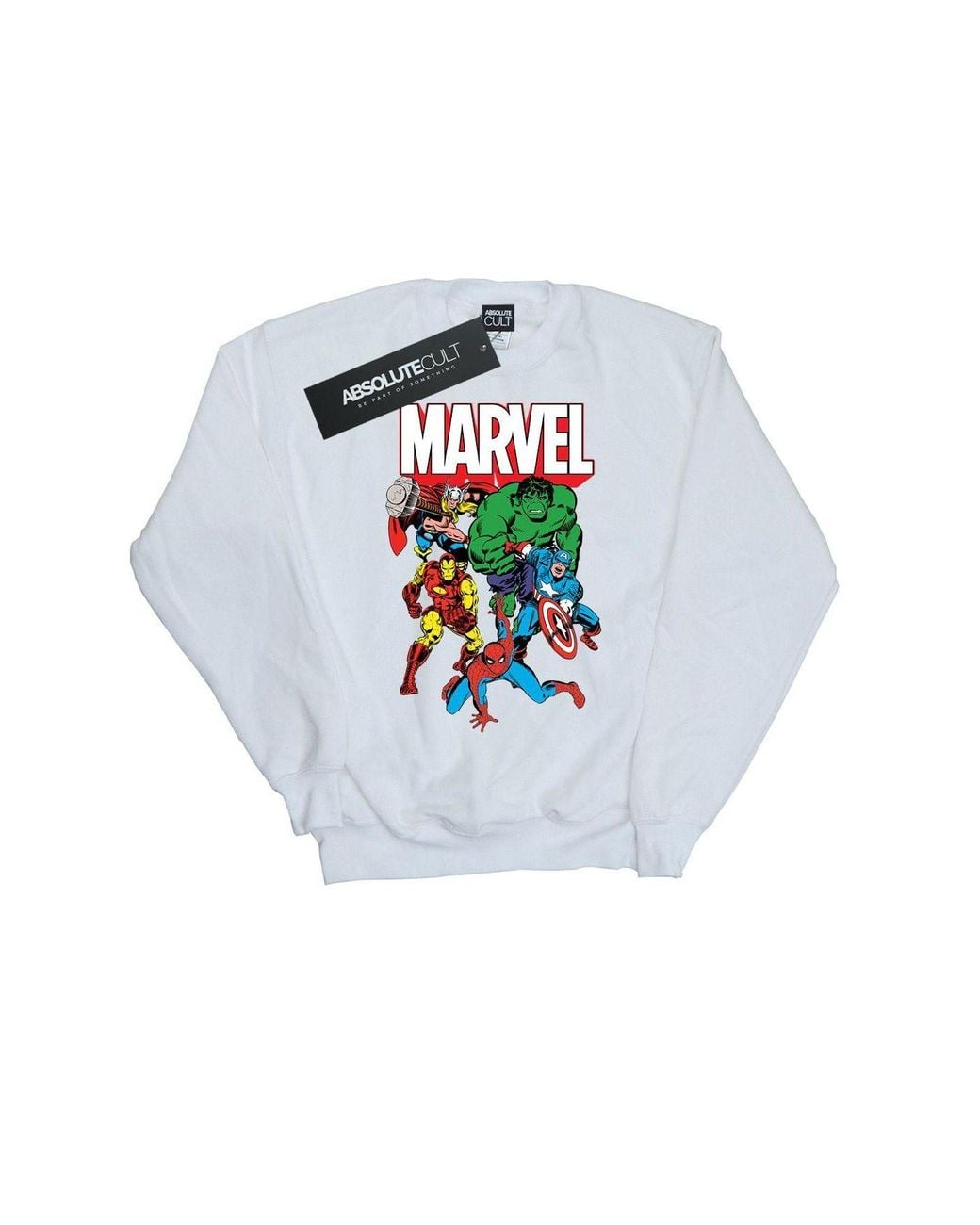 Marvel White Hero Group Sweatshirt for men