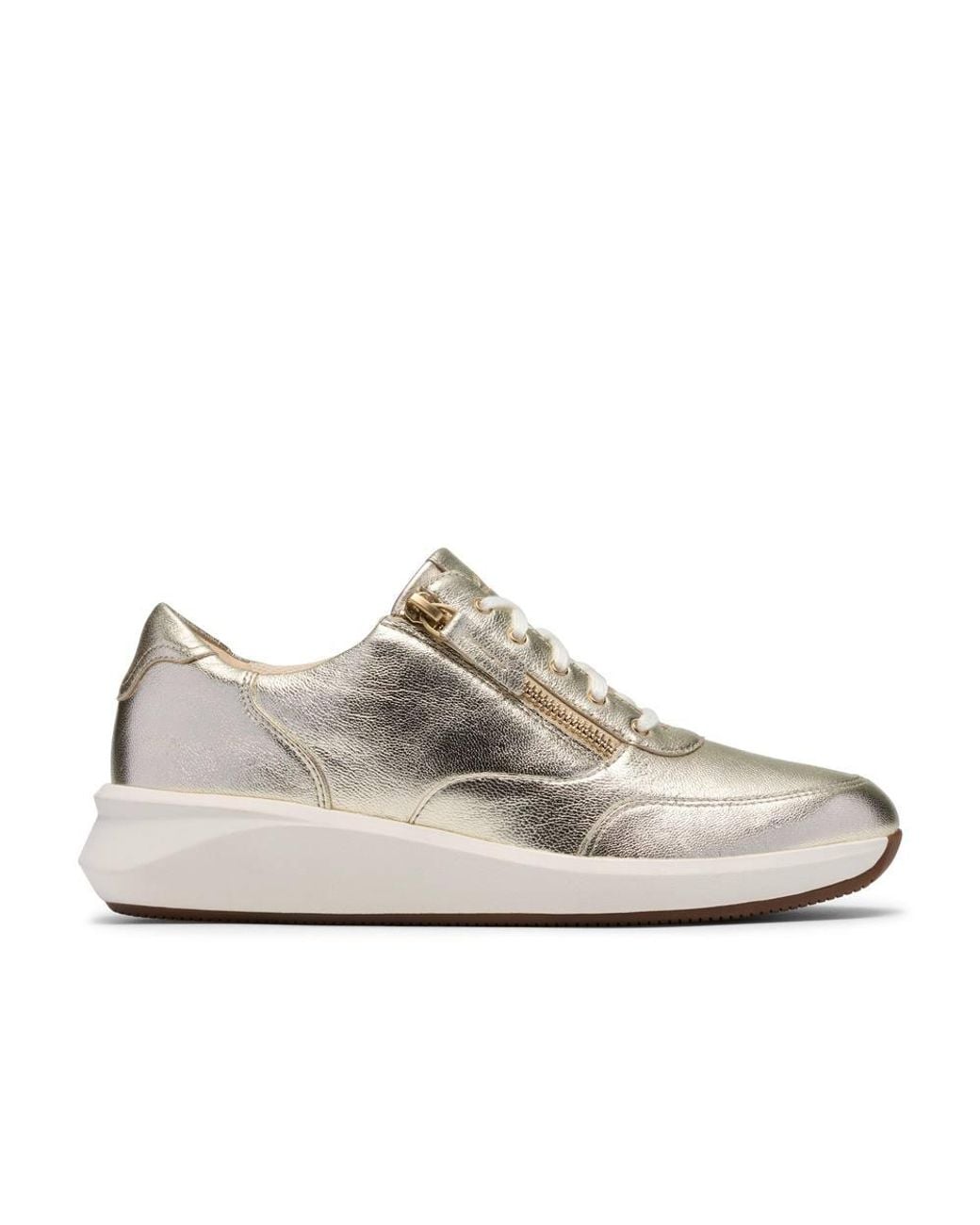 Clarks Gray Un Rio Zip Metallic Trainers, Lace Up