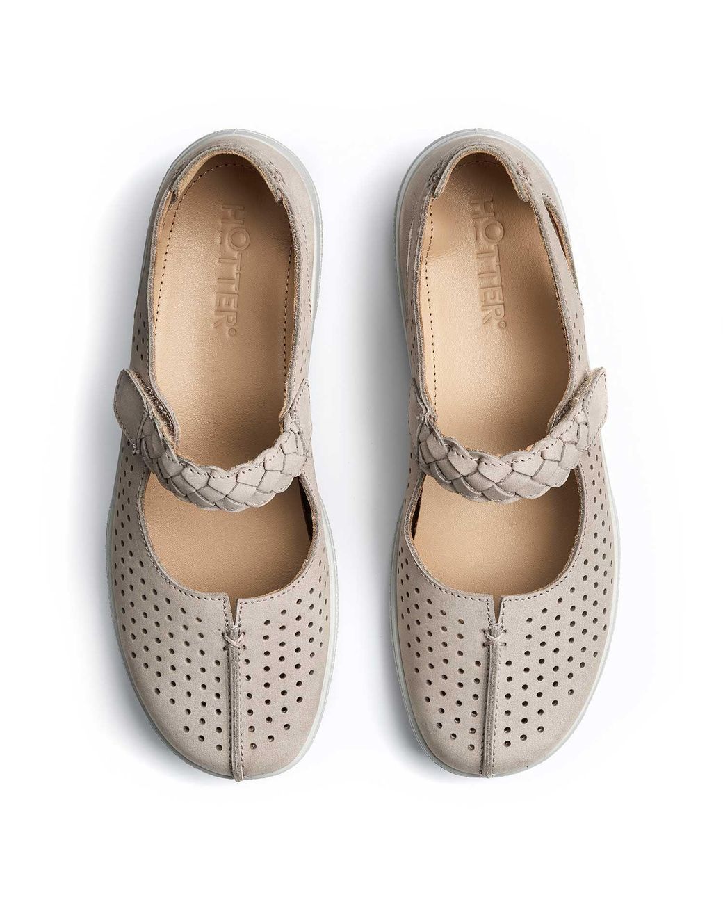 Hotter White Wide Fit 'Quake Ii' Classic Mary Janes