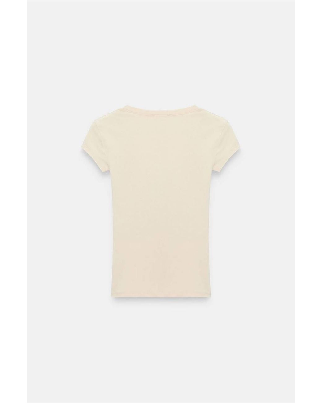 Dilvin Natural Slim Fit V-Neck Jersey Blouse