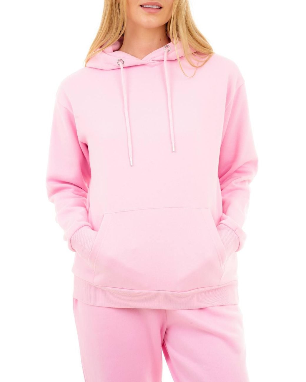Smart Living Pink Soft & Cozy Over The Head Pullover Cotton Blend Hoodie