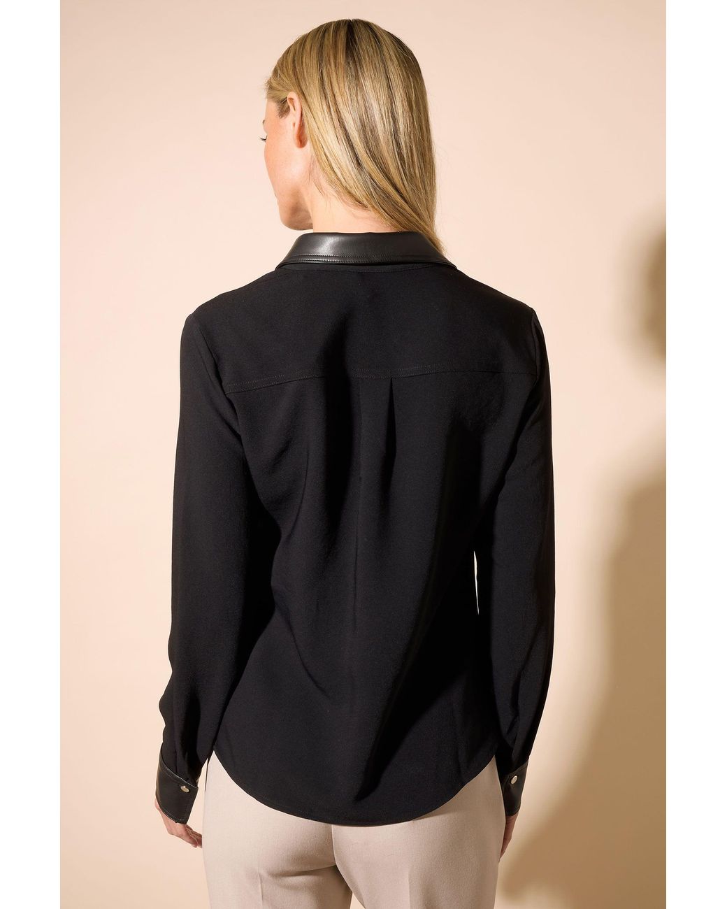 Star by Julien MacDonald Black Faux Leather Trim Shirt