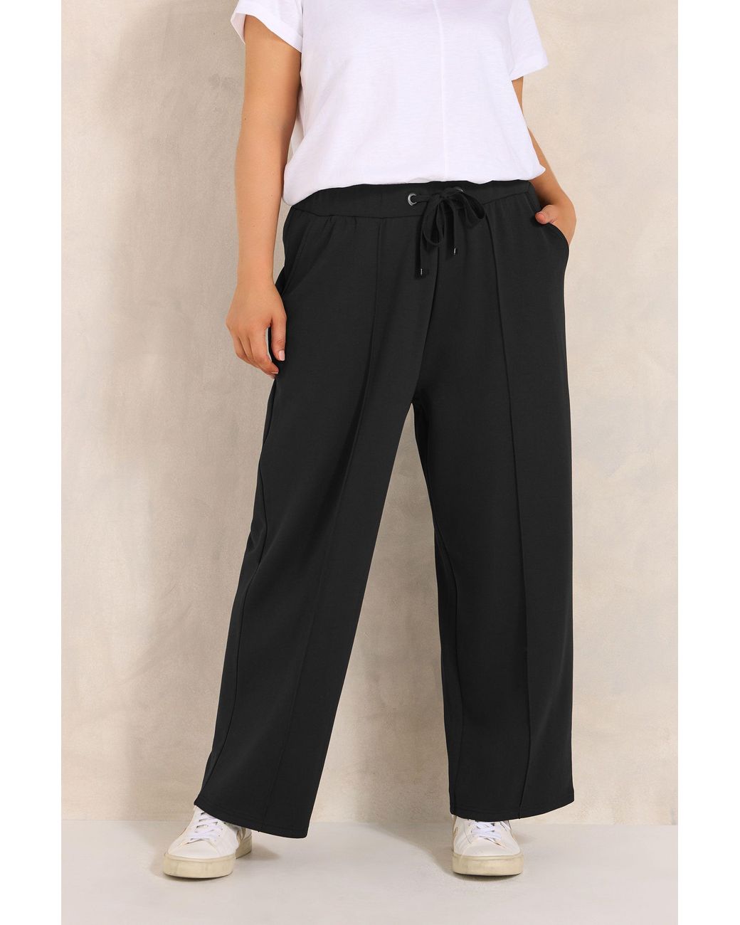 Evans Black Wide Leg Joggers