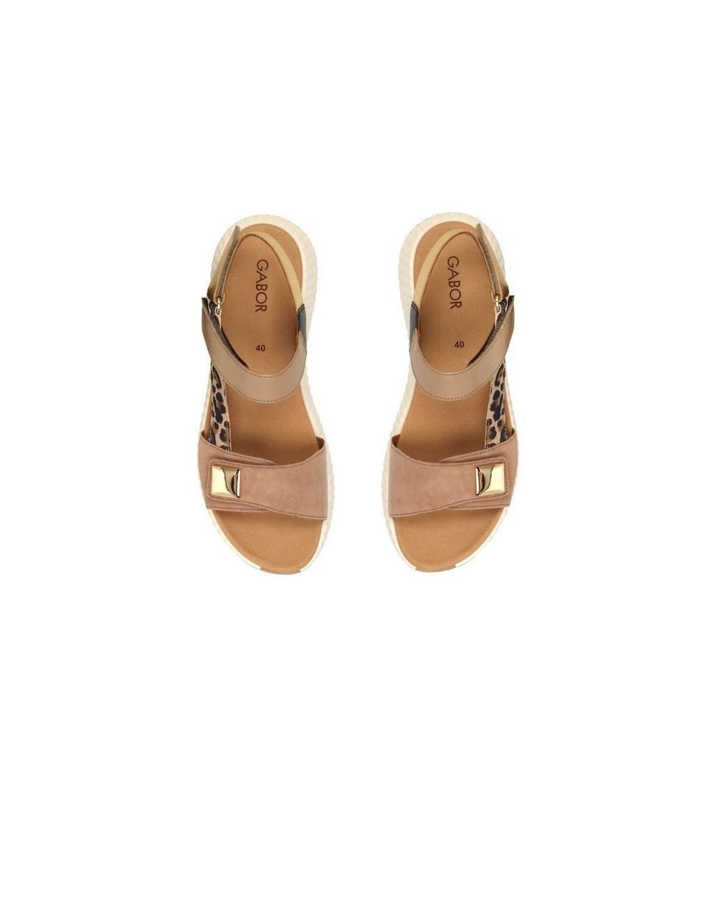 Gabor White 'Gifted' Wedge Heel Sandals