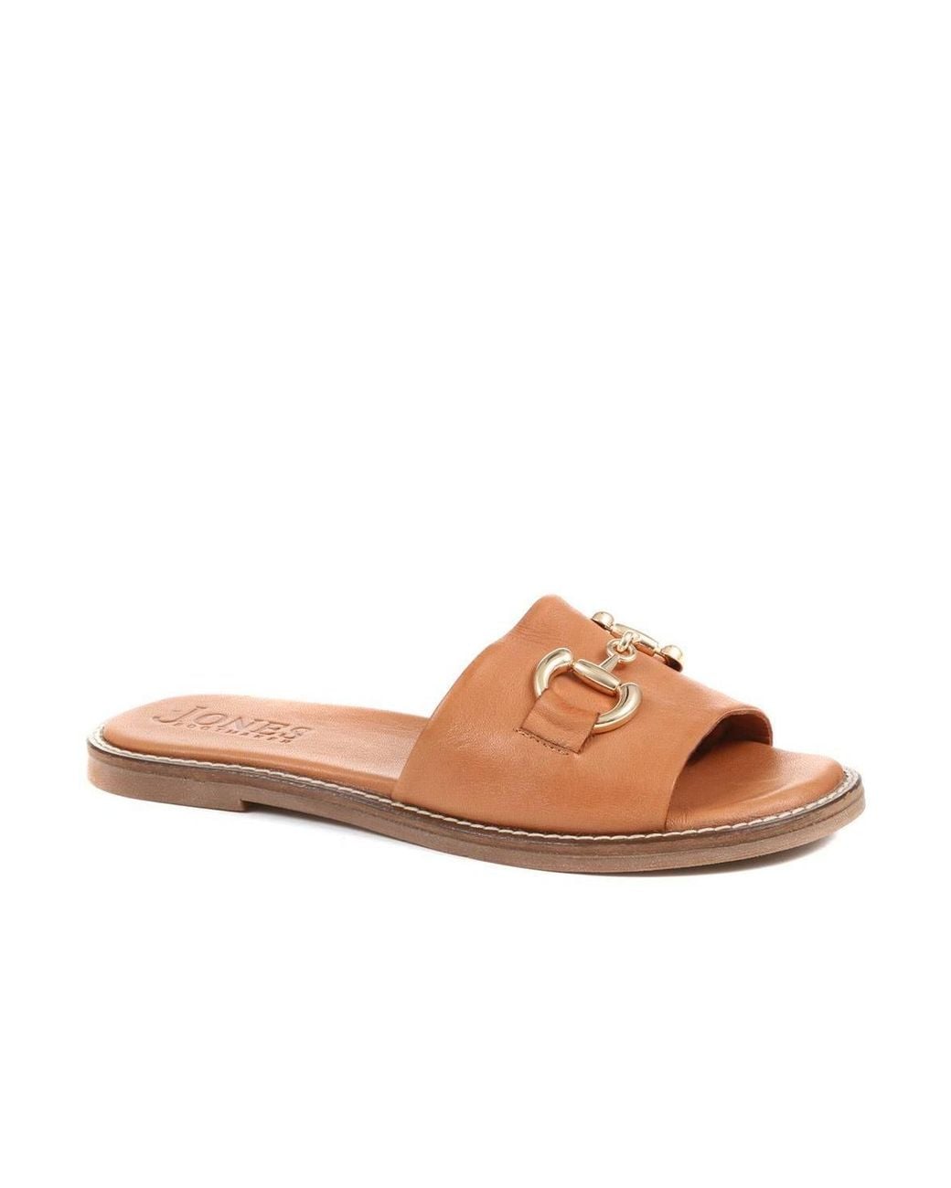 Jones Bootmaker Brown Emillina Leather Buckle Mule Sandals