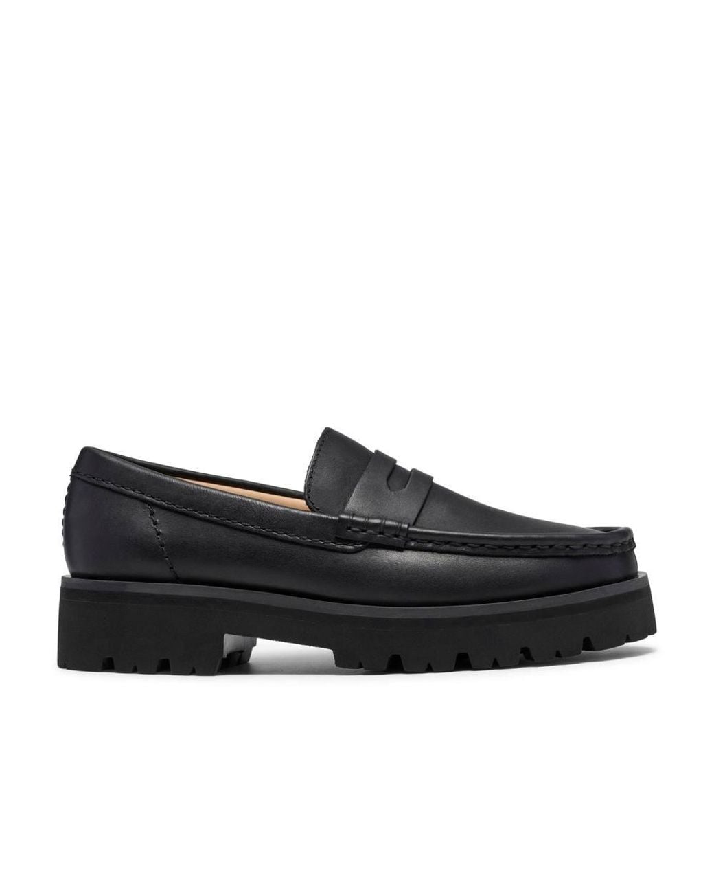 Clarks Black Yukoner Penny Leather Loafers, Slip Ons