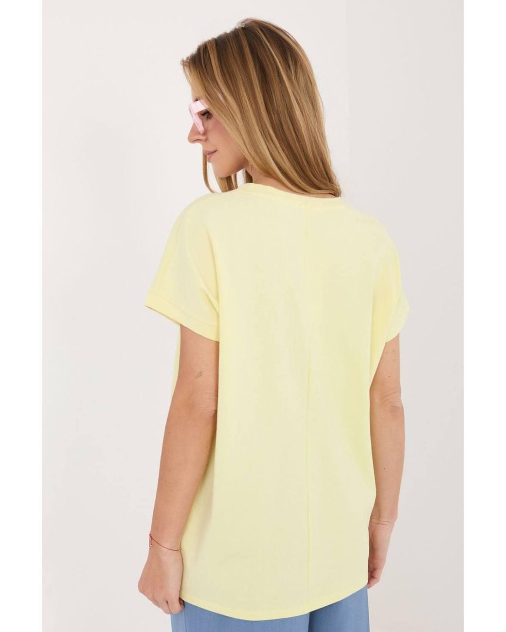 Love Lace Yellow Lightweight Cotton Short Sleeve Blouse
