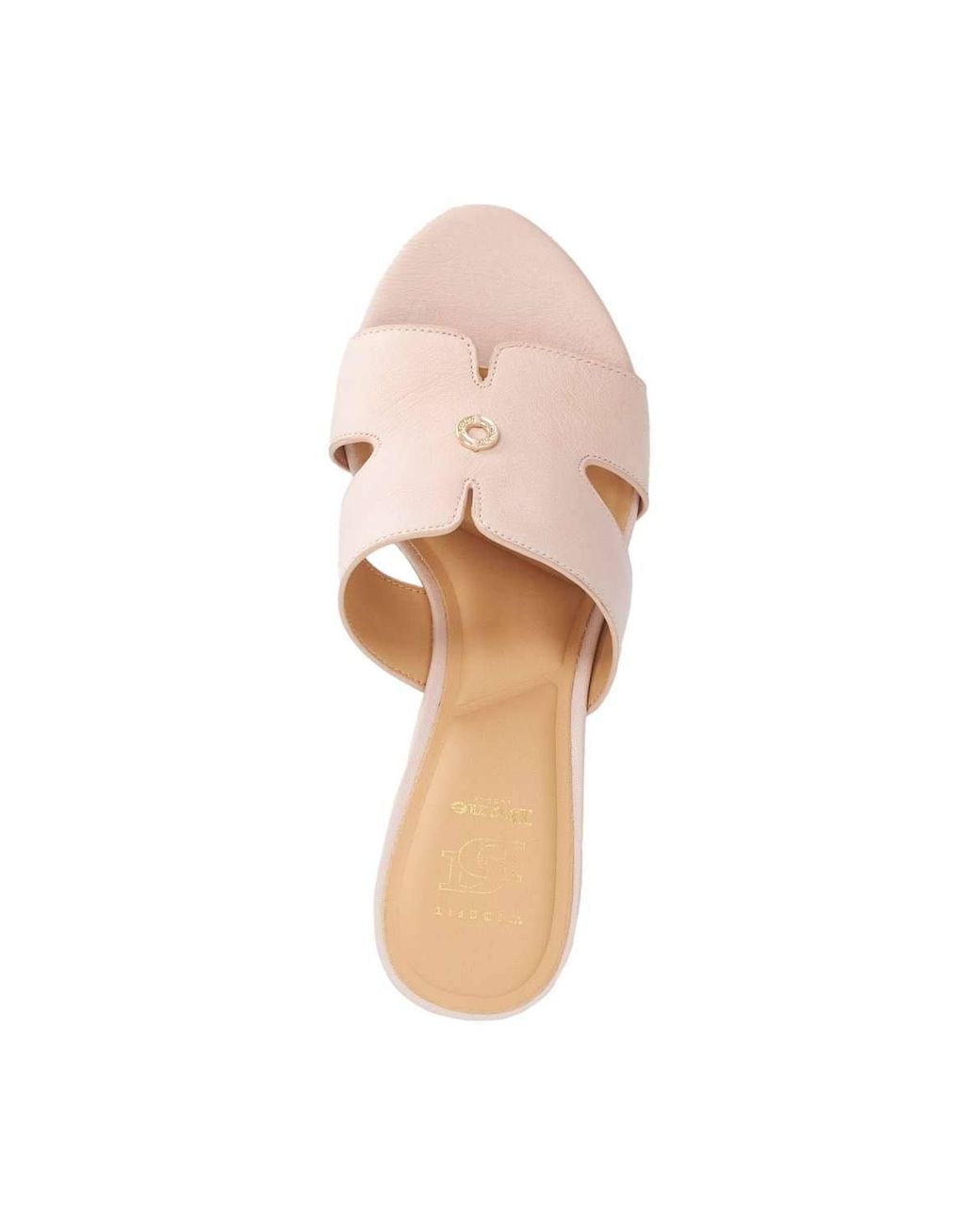 Dune Pink Wide Fit 'Kacie' Leather Wedges
