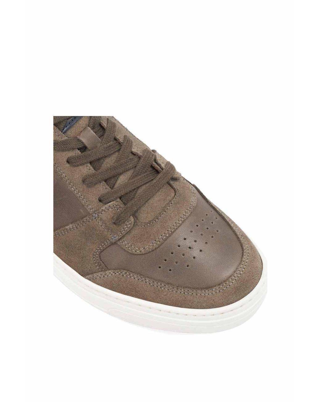 Dune Brown 'Tawly' Leather Trainers for men