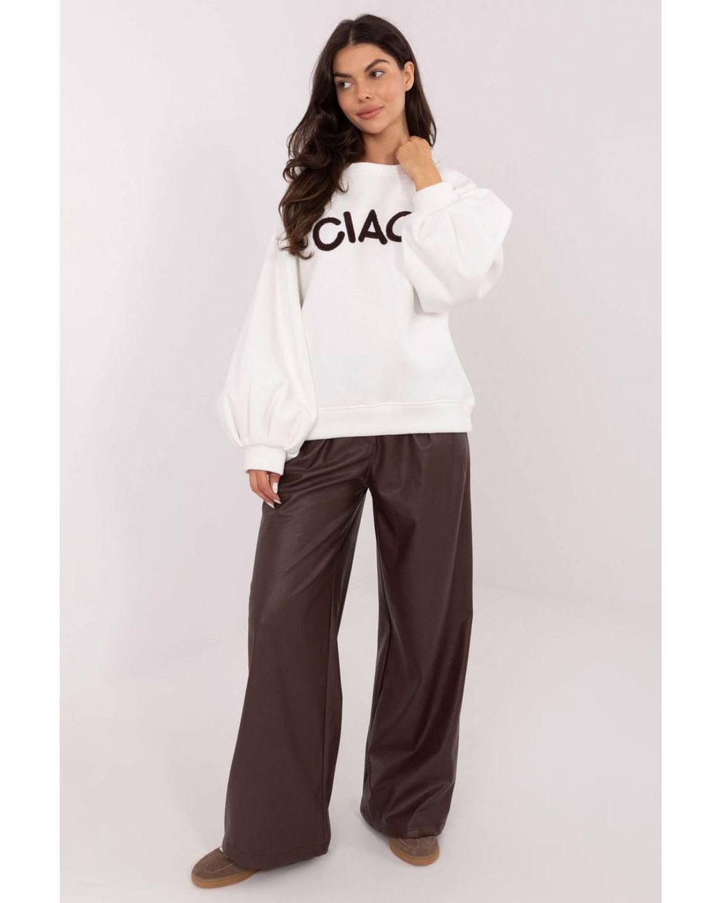 Love Lace Natural Cotton Round Neck Long Sleeve Sweatshirt With Patches