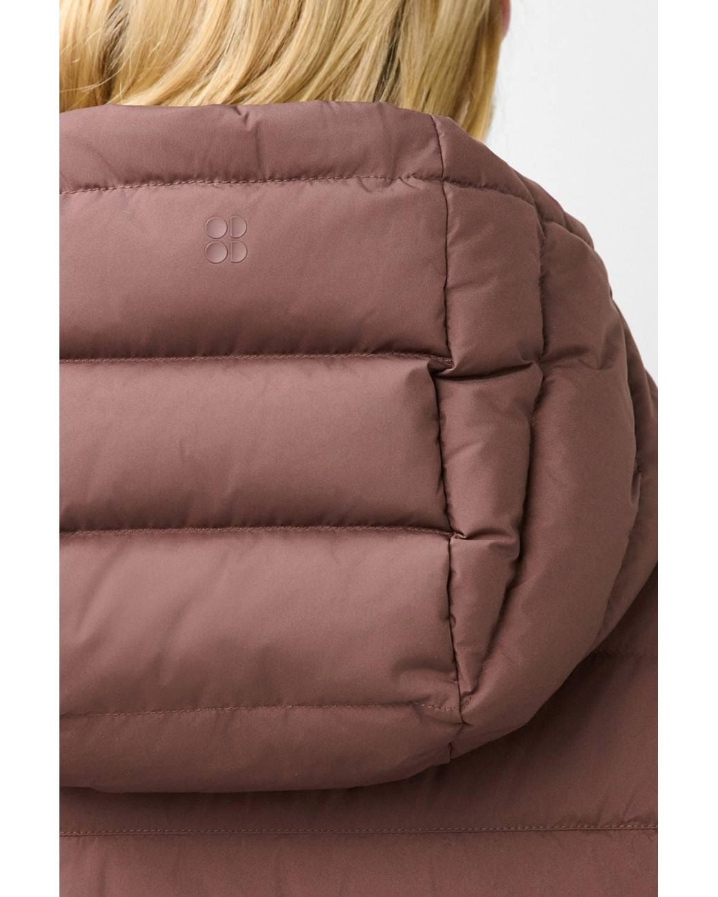 Sweaty Betty Brown Nimbus Lightweight Long Puffer Jacket Chestnut
