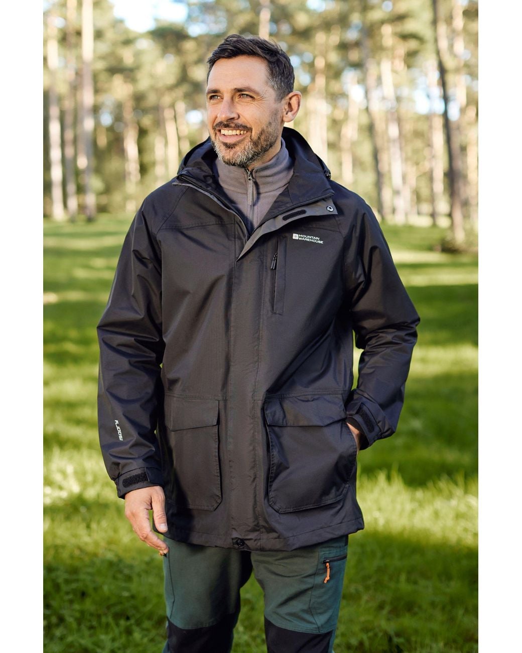 Mountain Warehouse Blue Long Waterproof Jacket Rain Coat Cagoule Taped Seams for men