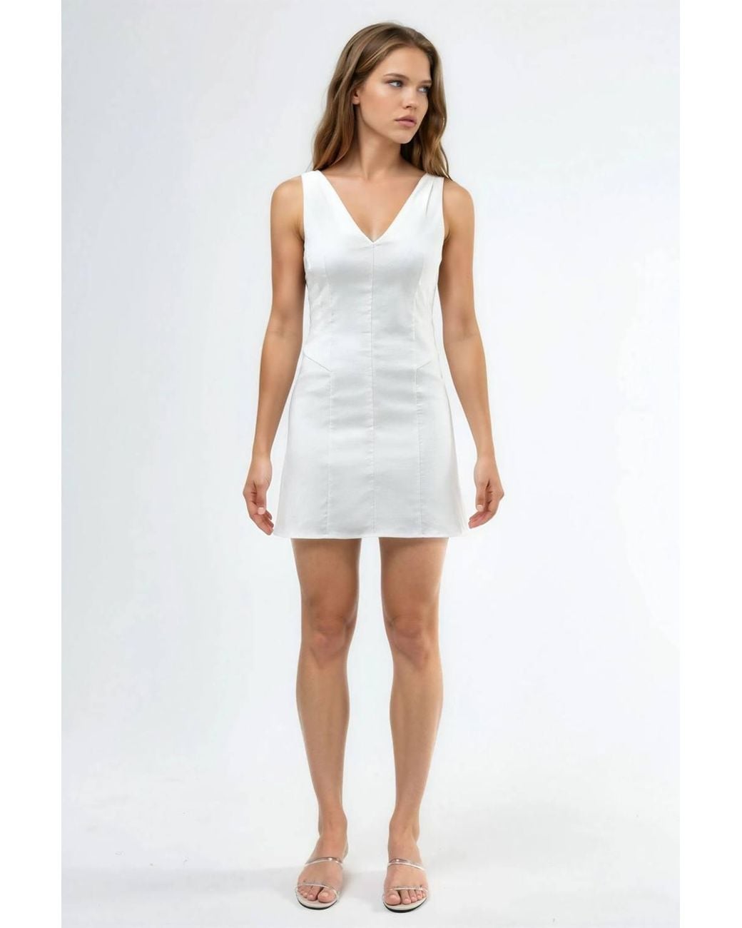 Hiccup White V-Neck Mini Dress