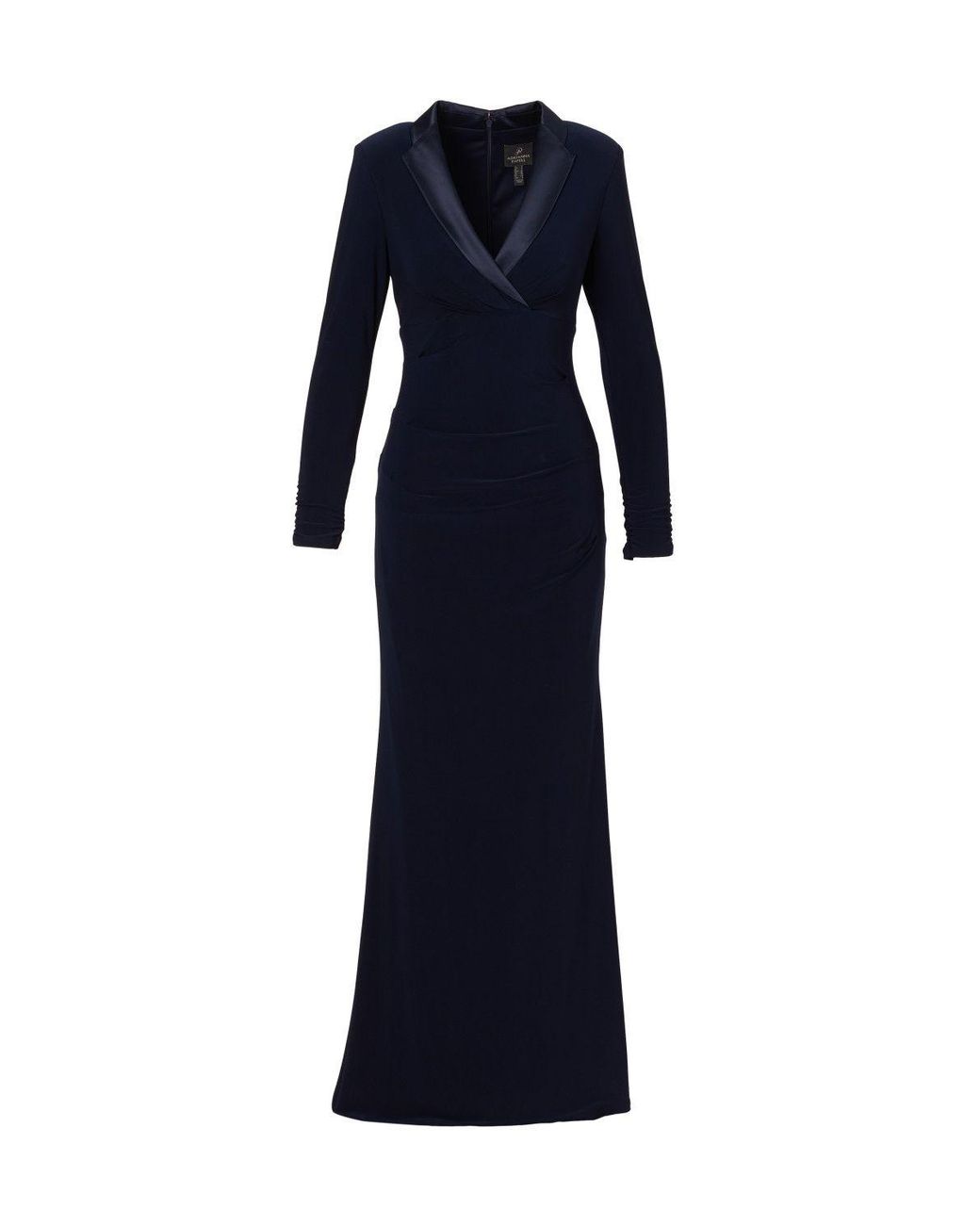 Adrianna Papell Blue Tuxedo Long Dress