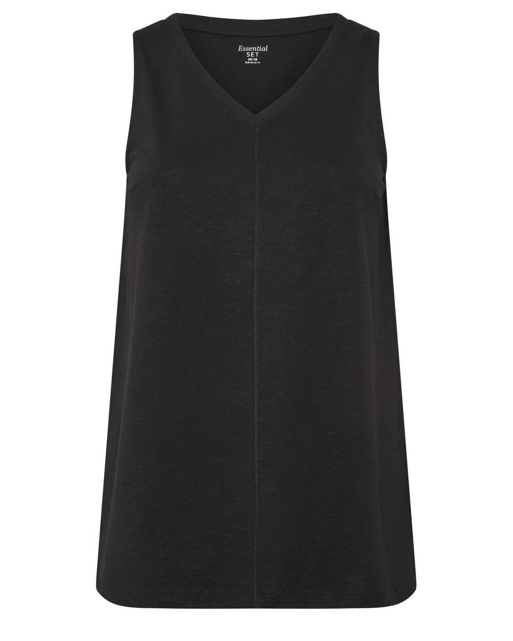 Evans Black 3 Pack Cotton V-Neck Tops