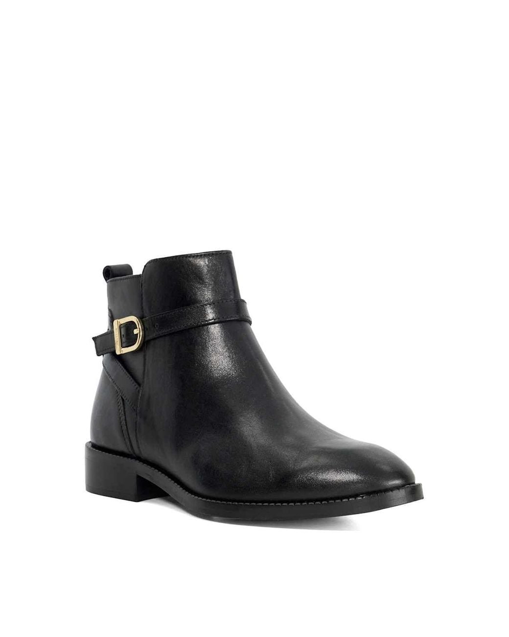 Dune Black Wide Fit 'Pemma' Leather Ankle Boots