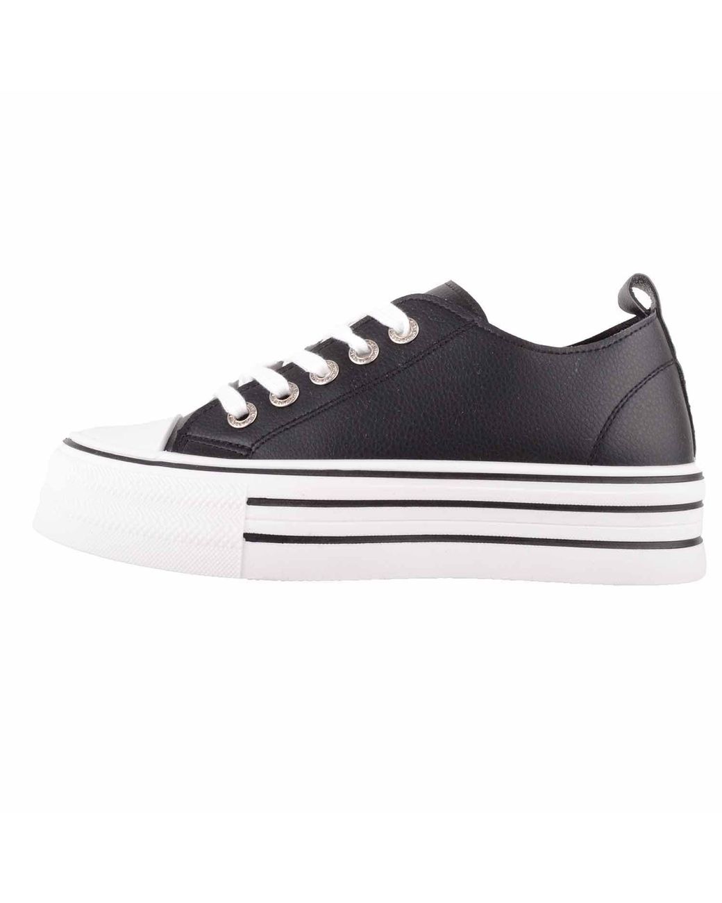 Absolute Footwear Blue Lace Up Casual Platform Trainers Pumps With Diamante Eyelets