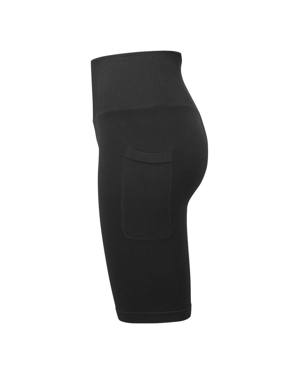 Tridri Black Ribbed Seamless 3D Cycling Shorts