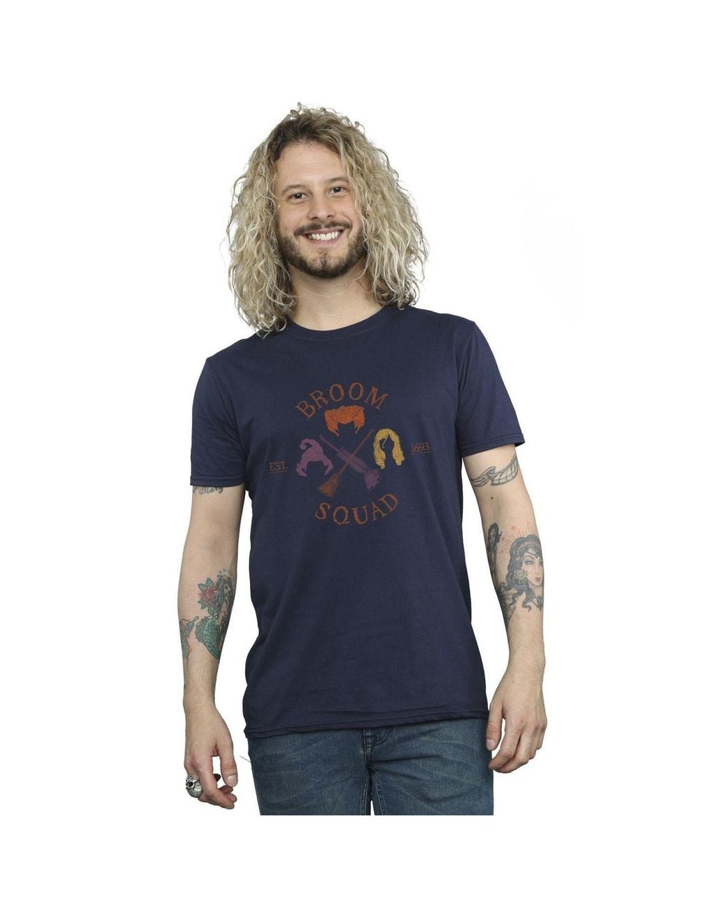 Disney Blue Hocus Pocus Broom Squad 93 T-Shirt for men