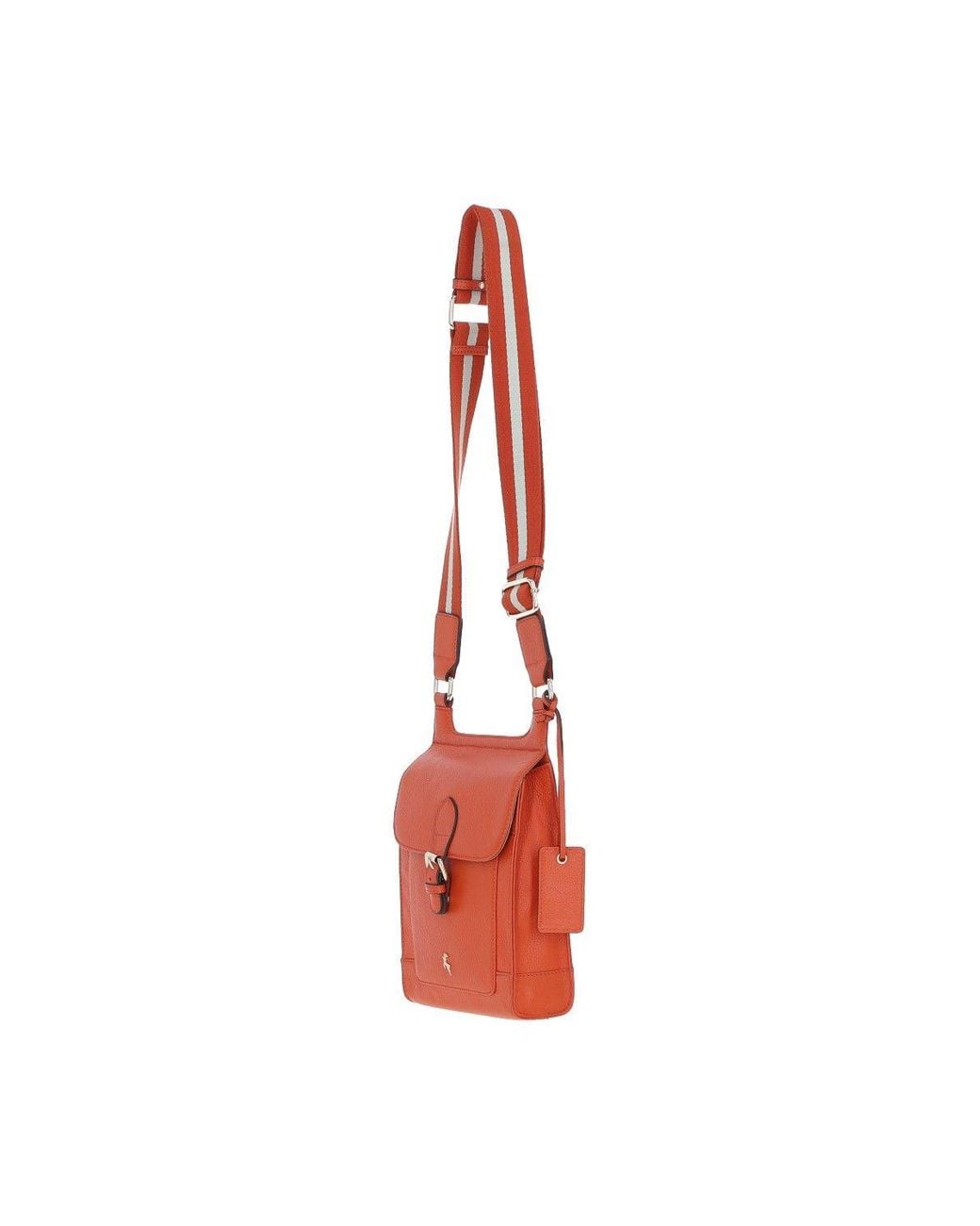 Ashwood Leather Orange 'Eclisse Cuoio' Real Leather Crossbody Bag