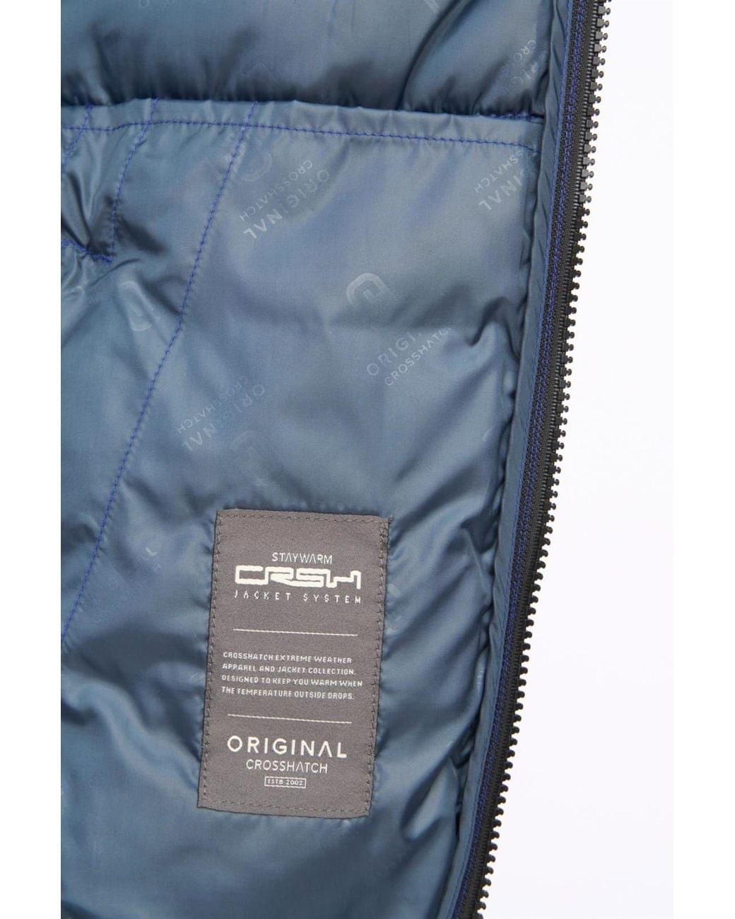 Crosshatch Blue Gattering Lightweight Hooded Quilted Puffer Jacket for men